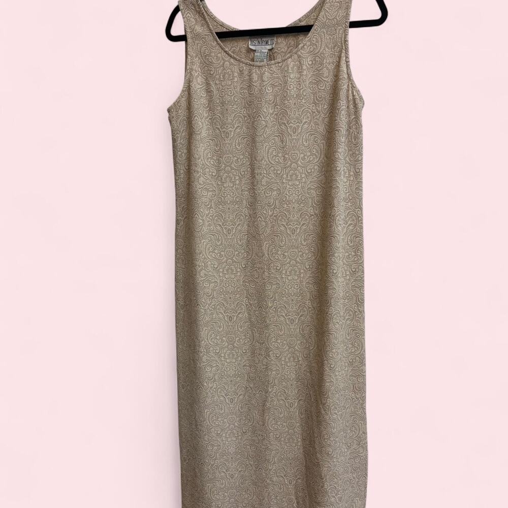 Vintage just in thyme sleeveless midi dress